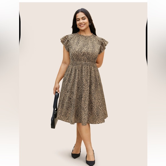 BloomChic Dresses & Skirts - BloomChic Brown leopard print Midi Dress